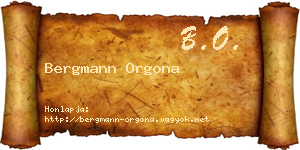 Bergmann Orgona névjegykártya